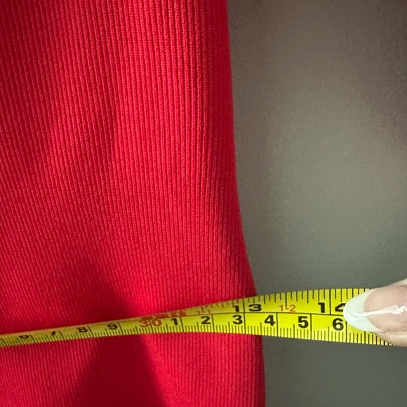 OQQ Ribbed Long Sleeve Square Neck Red dress‎ Size XL NWOT - Picture 5 of 6